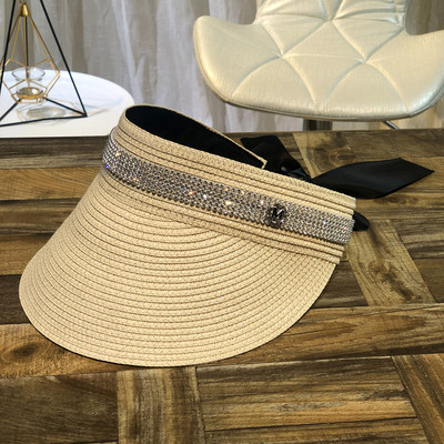 Σύγχρονο γυναικείο καπέλο με γείσο  με πέτρες και κορδέλα σε διάφορα χρώματα