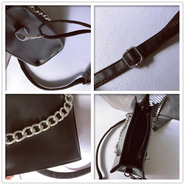 Női bőrtáska hosszú és rövid fülekkel, fekete színben