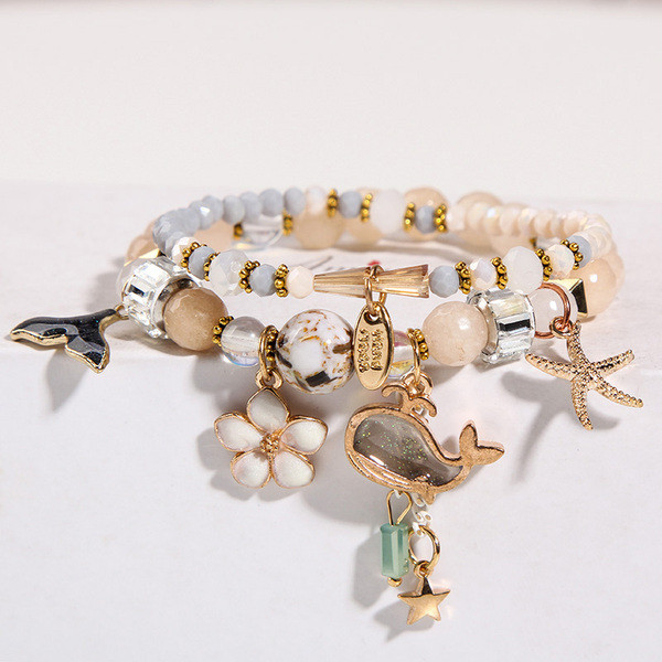 Κομψό γυναικείο βραχιόλι με μενταγιόν σε διάφορα χρώματα