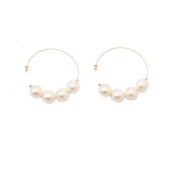 Aktuális női fülbevaló kerek forma gyöngyökkel