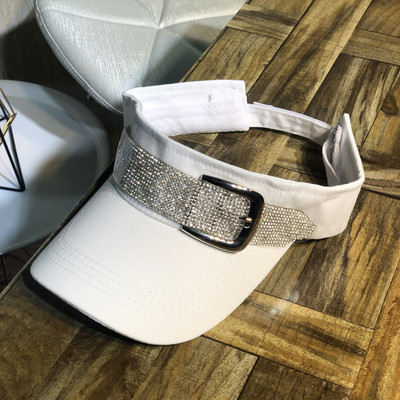 Modern női napellenző kövekkel és fém csattal több színben