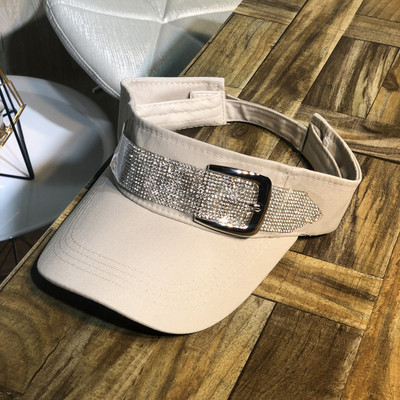 Modern női napellenző kövekkel és fém csattal több színben