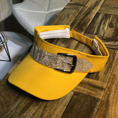 Modern női napellenző kövekkel és fém csattal több színben