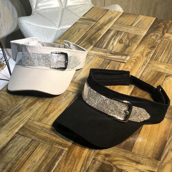 Modern női napellenző kövekkel és fém csattal több színben