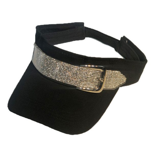 Modern női napellenző kövekkel és fém csattal több színben