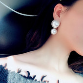 Καθημερινά γυναικεία σκουλαρίκια με πέρλες σε λευκό χρώμα