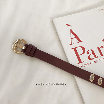 Stílusos női bőr öv fém elemekkel több színben