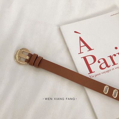 Stílusos női bőr öv fém elemekkel több színben