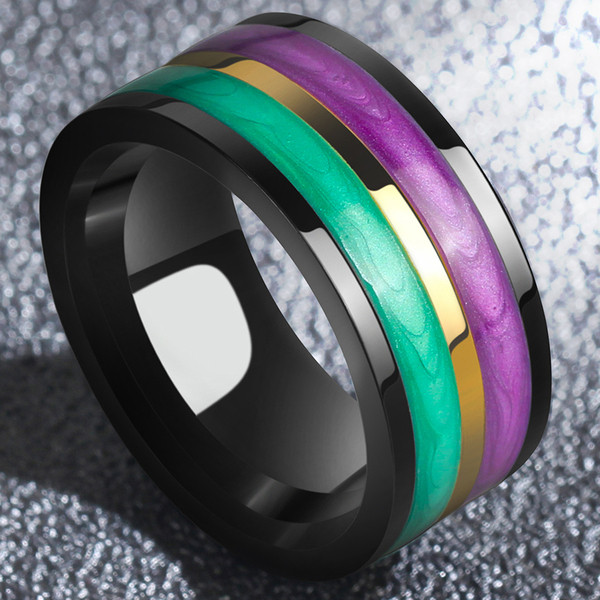 Alkalmi férfi gyűrű színes szalagokkal