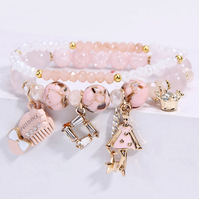 Modern női karkötő medállal három színben