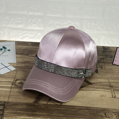 Κομψό γυναικείο καπέλο από σατέν με πέτρες σε διάφορα χρώματα