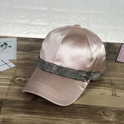 Κομψό γυναικείο καπέλο από σατέν με πέτρες σε διάφορα χρώματα