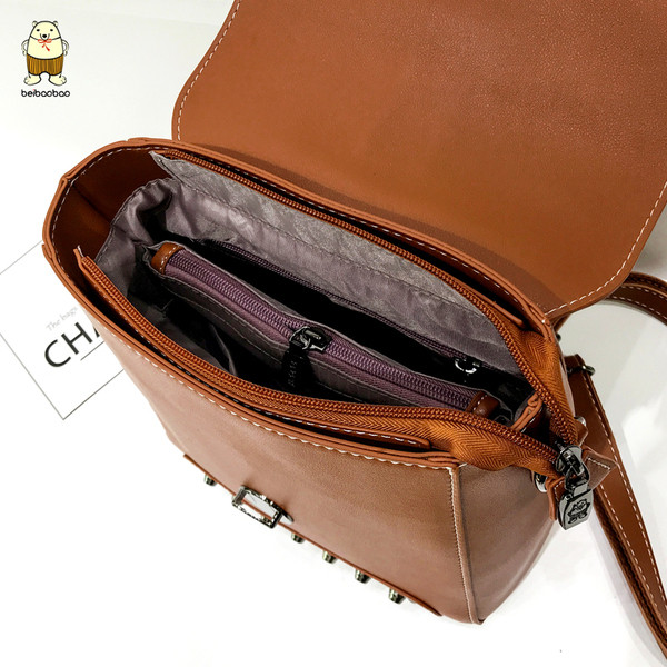 Modern női hátizsák fekete, barna és zöld színekben