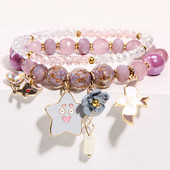 Γυναικείο βραχιόλι με μενταγιόν σε τρία χρώματα