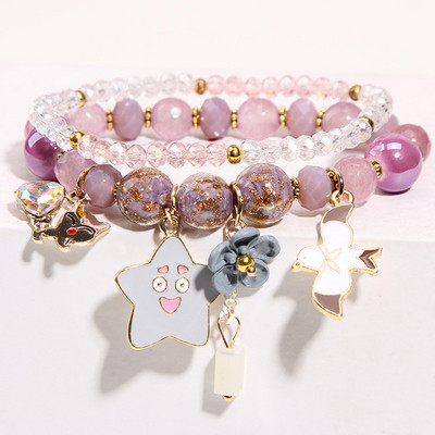 Γυναικείο βραχιόλι με μενταγιόν σε τρία χρώματα