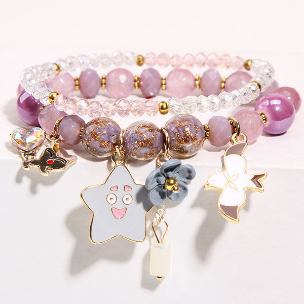 Γυναικείο βραχιόλι με μενταγιόν σε τρία χρώματα