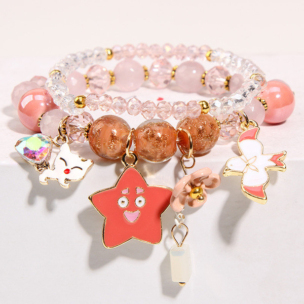 Γυναικείο βραχιόλι με μενταγιόν σε τρία χρώματα