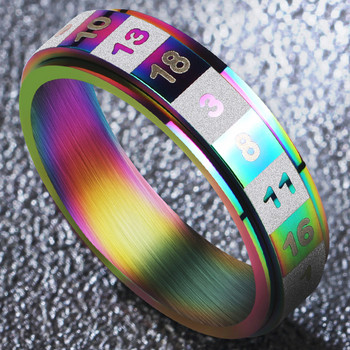 Μοντέρνο δαχτυλίδι για άντρες σε δύο χρώματα με αριθμούς