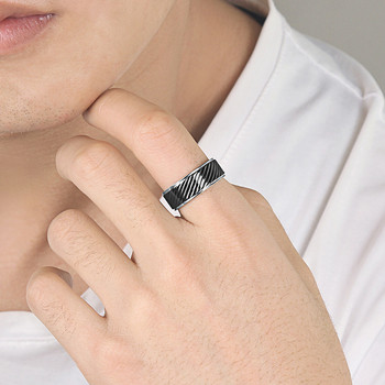 Casual ανδρικό δαχτυλίδι  σε μαύρο χρώμα