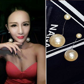 Aktuális hosszú, gyöngyös női fülbevaló