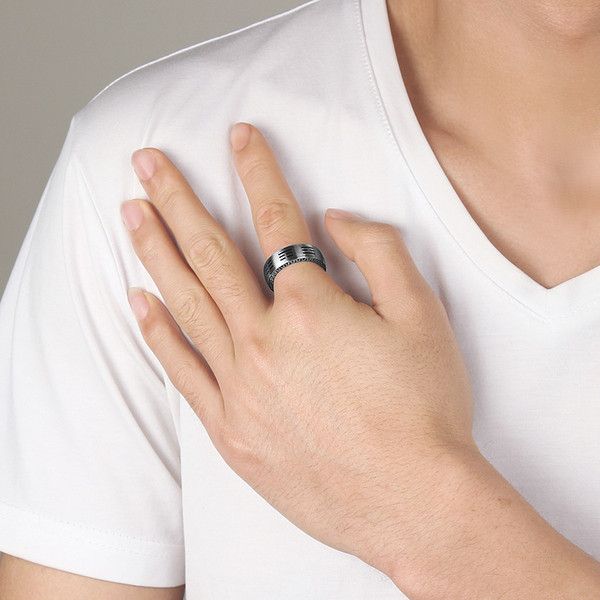 Casual ανδρικό δαχτυλίδι  σε ασημί χρώμα