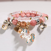 Γυναικείο βραχιόλι με μενταγιόν και φούντα σε διάφορα χρώματα