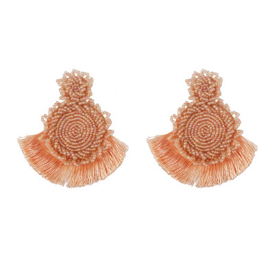 Modern női fülbevaló gyöngyökkel és bojttal, különböző színekben