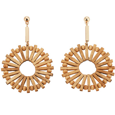 Μοντέρνα γυναικεία σκουλαρίκια με στρογγυλό σχήμα σε δύο χρώματα