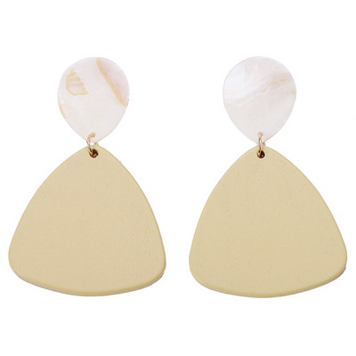 Modern női fülbevaló piros és bézs színben