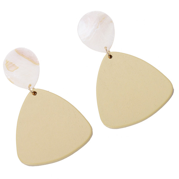 Modern női fülbevaló piros és bézs színben