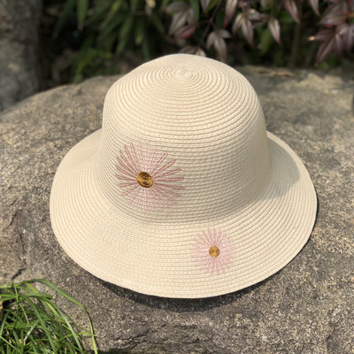 Μοντέρνο γυναικείο καπέλο με floral κεντήματα σε διάφορα χρώματα