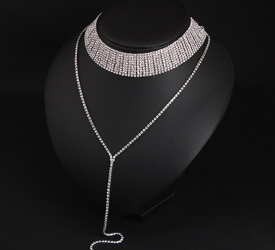 Stílusos női nyaklánc ezüst és arany színben