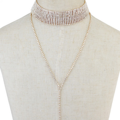Stílusos női nyaklánc ezüst és arany színben