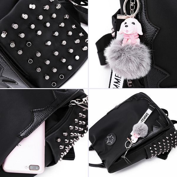 Rucsac de dama de culoare neagra cu accesoriu