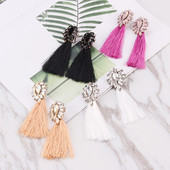 Κομψά μακρύ γυναικεία σκουλαρίκια με πέτρες σε τέσσερα χρώματα