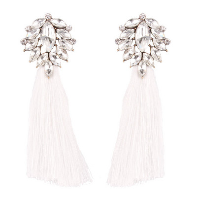 Κομψά μακρύ γυναικεία σκουλαρίκια με πέτρες σε τέσσερα χρώματα