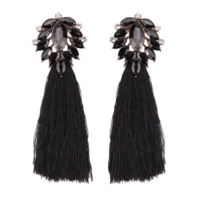 Κομψά μακρύ γυναικεία σκουλαρίκια με πέτρες σε τέσσερα χρώματα