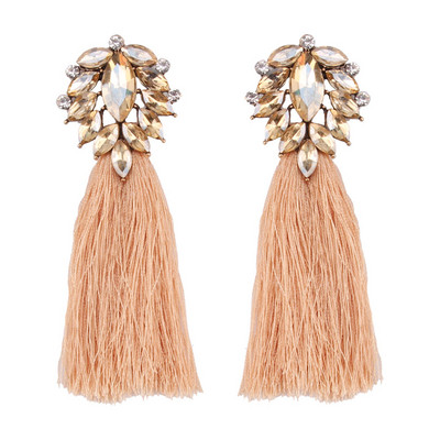 Κομψά μακρύ γυναικεία σκουλαρίκια με πέτρες σε τέσσερα χρώματα