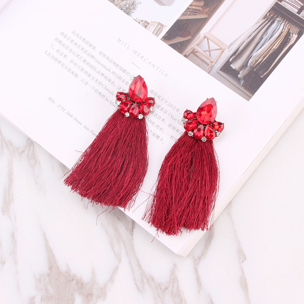 Κομψά γυναικεία σκουλαρίκια σε τέσσερα χρώματα με πέτρες