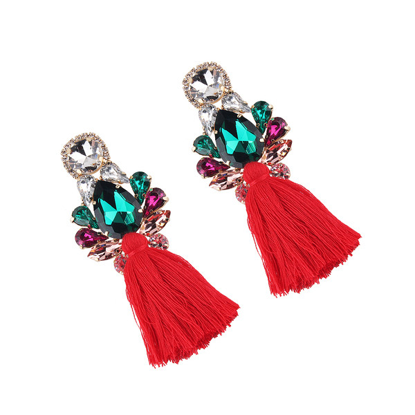 Modern női fülbevaló különböző színekben és színes kövekkel