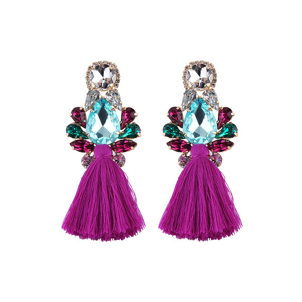 Modern női fülbevaló különböző színekben és színes kövekkel