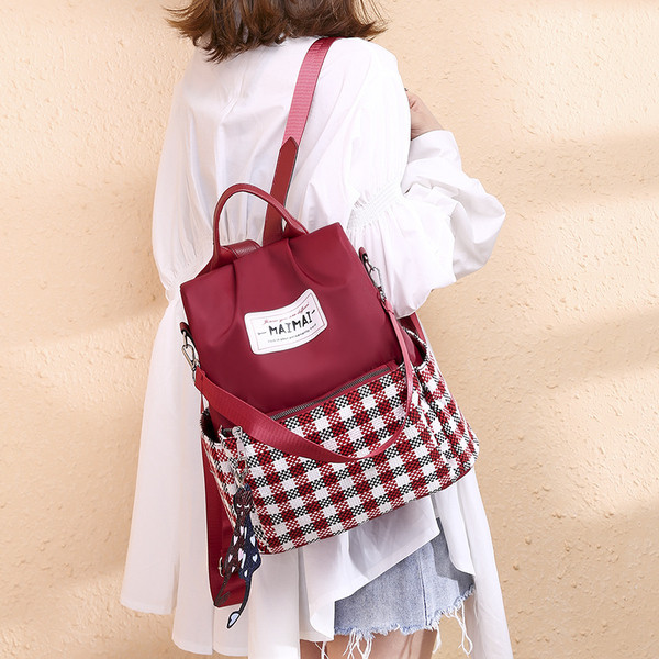 Γυναικείο καρό σακίδιο σε δύο χρώματα