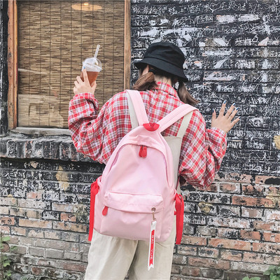 Καθημερινό γυναικείο σακίδιο με γκρι και ροζ χρώμα