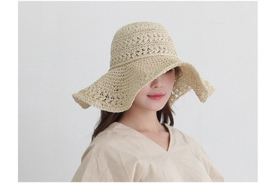 Γυναικείο καπέλο καλοκαιρινό με  κορδόνια σε δύο χρώματα