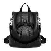 Stílusos női táska rózsaszín és fekete szalaggal