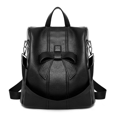 Stílusos női táska rózsaszín és fekete szalaggal