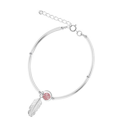 Κομψό γυναικείο βραχιόλι σε ασημί χρώμα και μενταγιόν