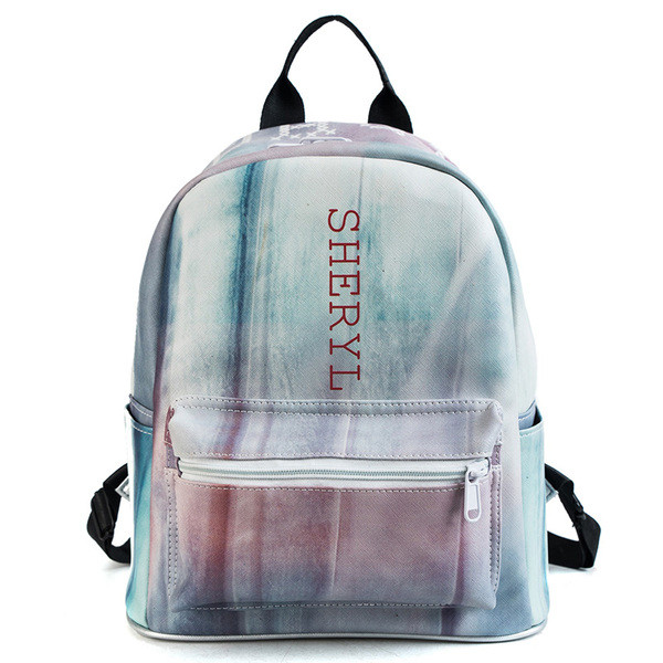 Rucsac modern de dama in culoare irizata cu buzunar frontal