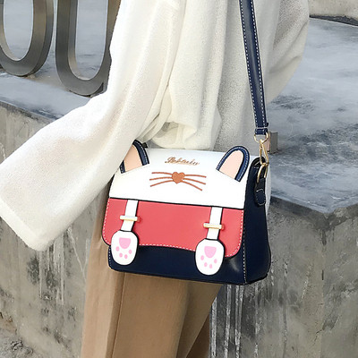 Színes női táska eko bőrből, 3D elemmel