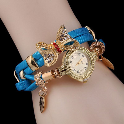 Σύγχρονο γυναικείο ρολόι με 3D μεταλλικά στοιχεία και πέτρες